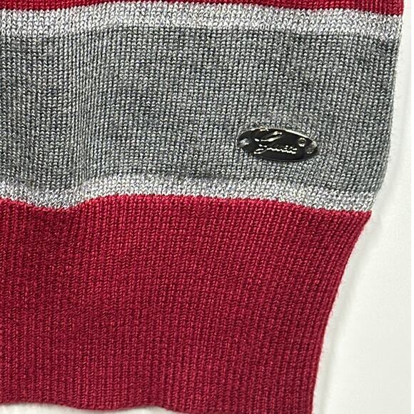 Guess Long Sleeve Janica Striped Sweater Red Gray XL Lightweight Office Casual - Picture 4 of 11